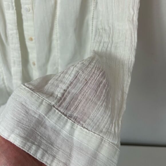 Sundance white bohemian button down blouse size small - Picture 6 of 7